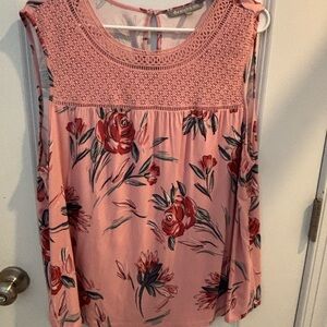 Darling Blush Floral Lace Women's Blouse